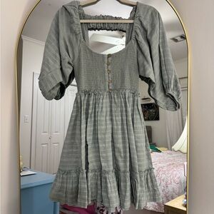 Free People Sage Green Mini Dress